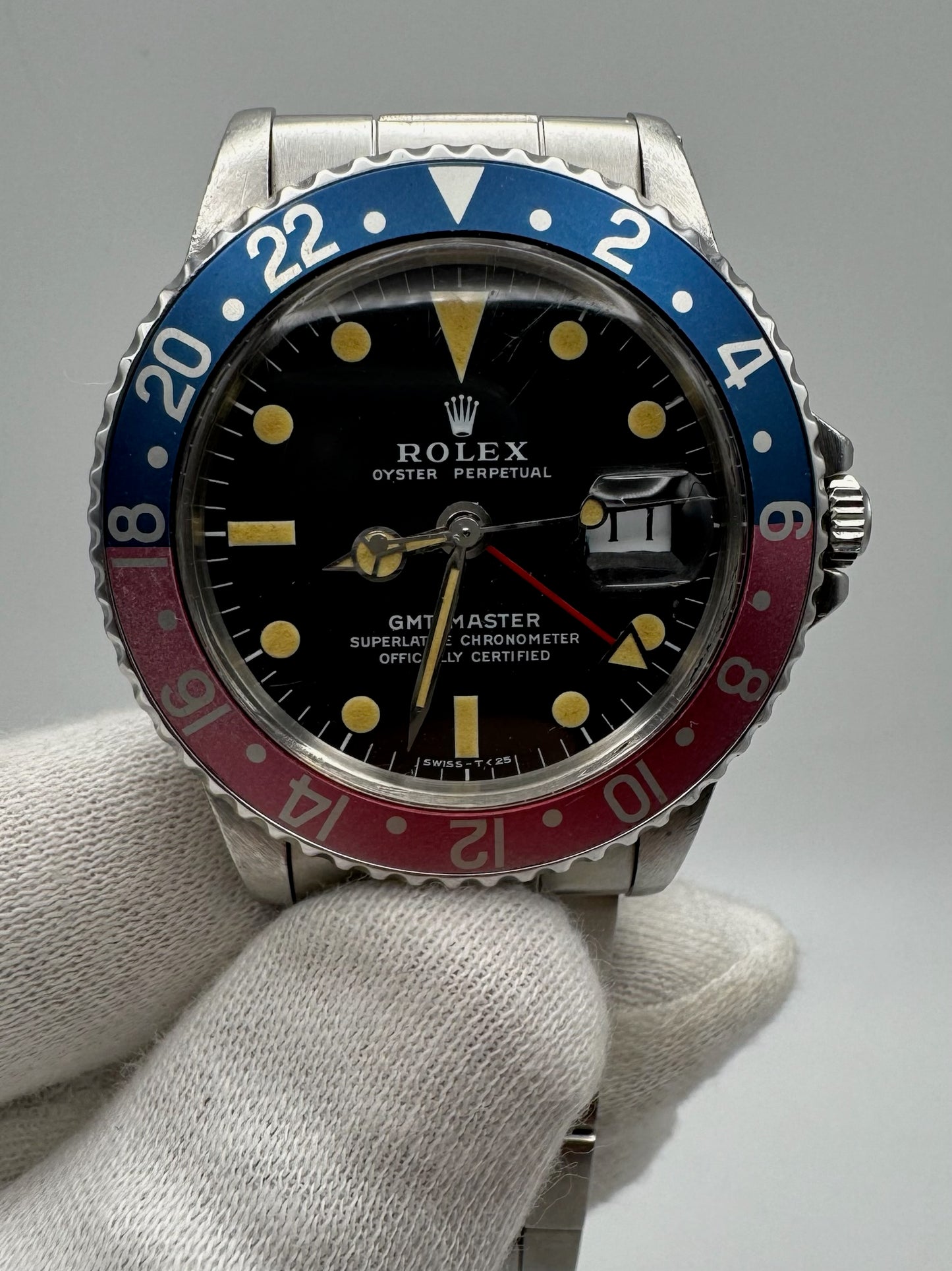 Rolex GMT-Master 1675 MK2 Yellow Patina Faded Red Back Pepsi Bezel 1972 (Unpolished/Serviced)