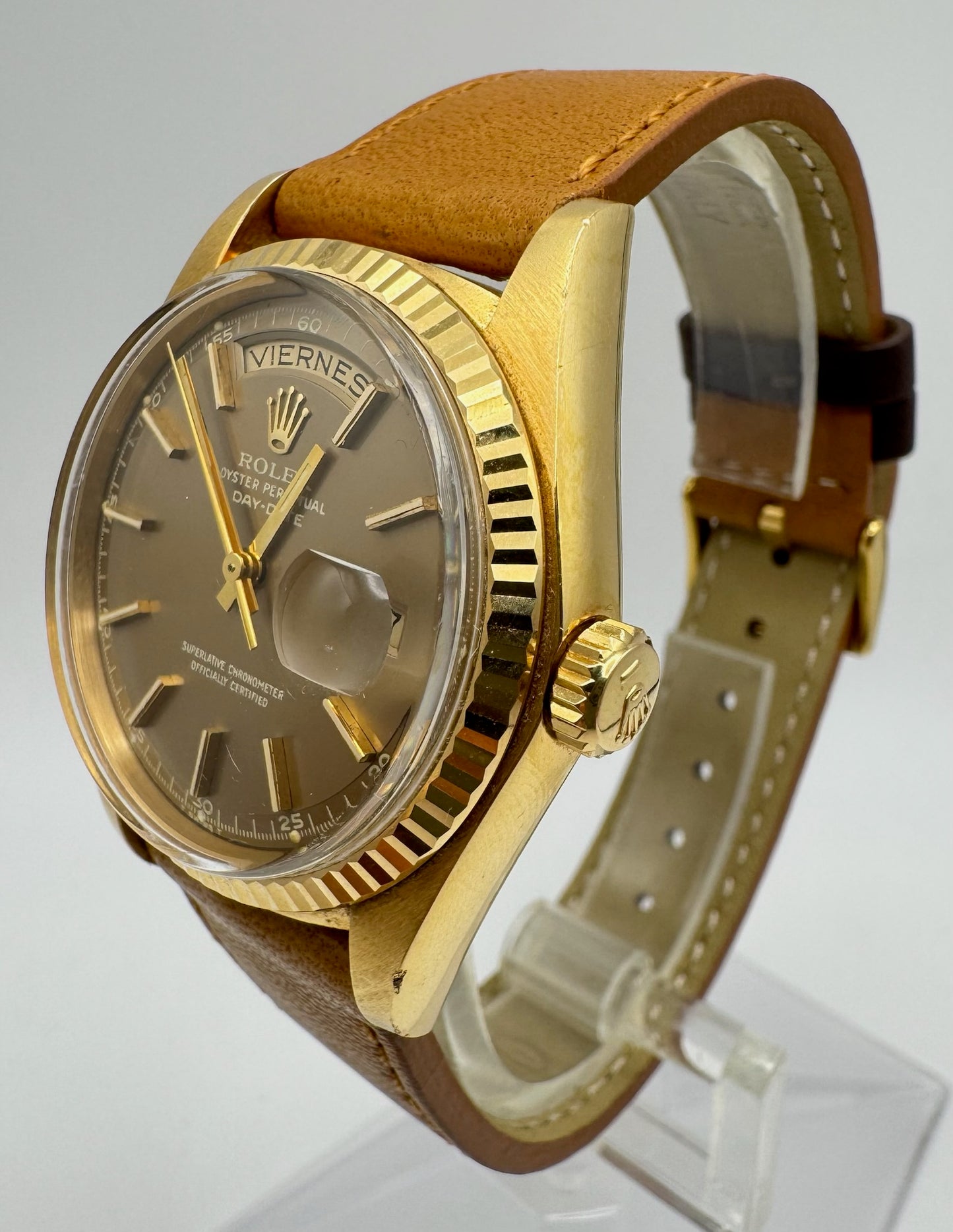 Rolex Day-Date 36 Yellow Gold Head Very Rare Ghost Havana Dial 1977 (Unpolished/Serviced)