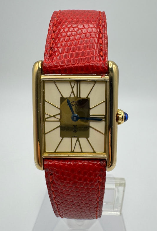Cartier Tank Vermeil Gold Plated Quartz Stella Dial