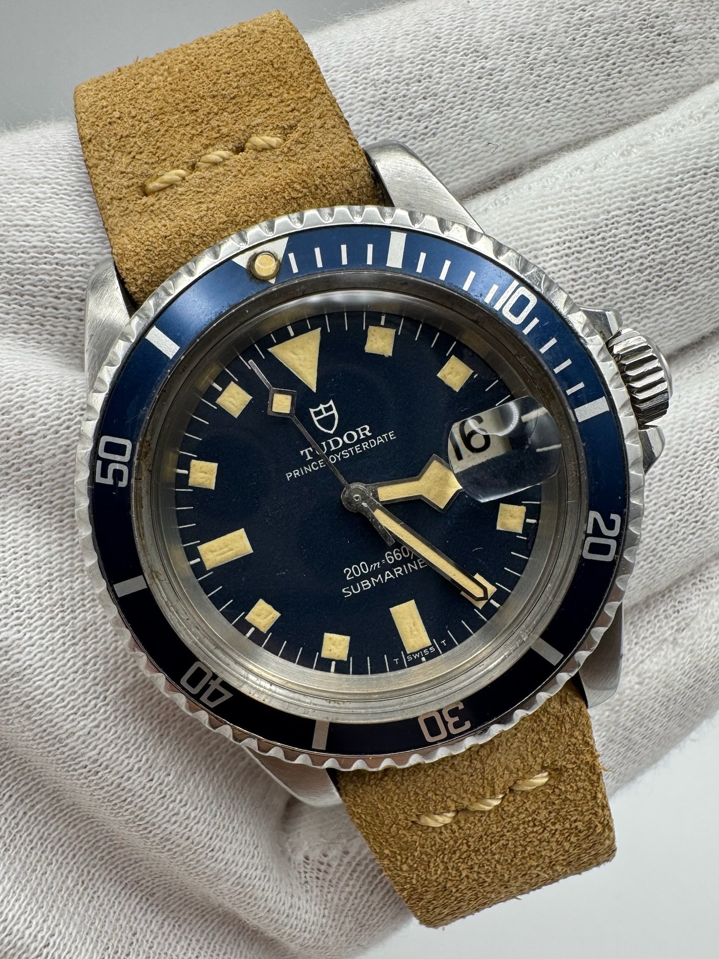 Tudor Submariner Snowflake Meters First Heavy Patina Blue Dial 1968 (Serviced/Papers)