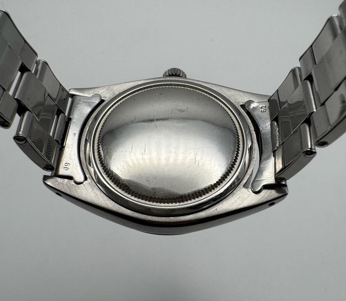 Rolex Oysterdate Precision Full Steel Riveted Tropical Brown Dial 1964 Big Logo Coronet Sword Hands (Serviced)