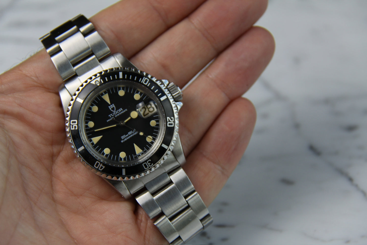 Tudor Submariner 76100 Full Steel Yellow Patina Lollipop Hands