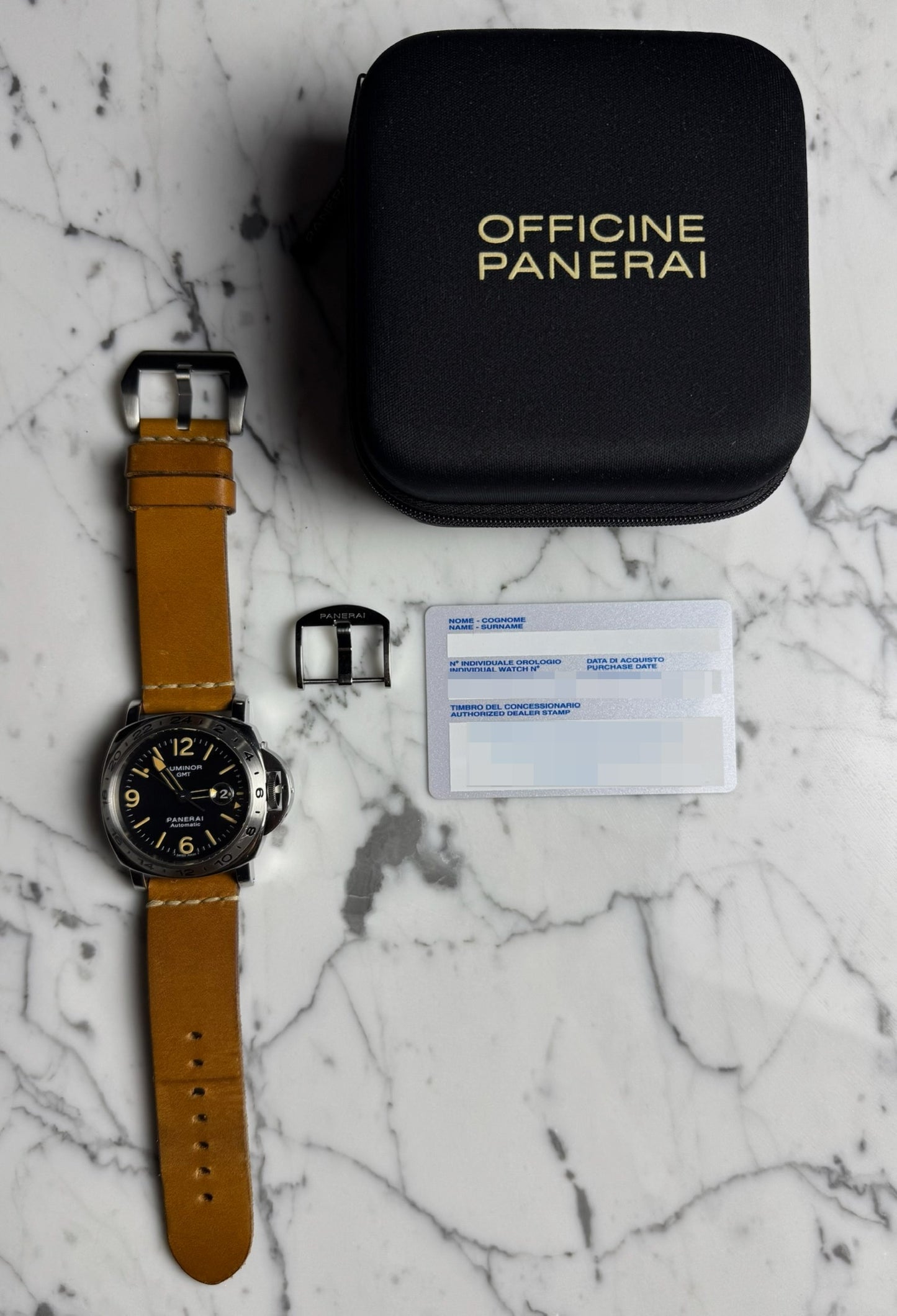 Panerai Luminor GMT PAM23 Automatic 44 A Serial Tritium Dial 1998 (Papers/Unpolished/Serviced)