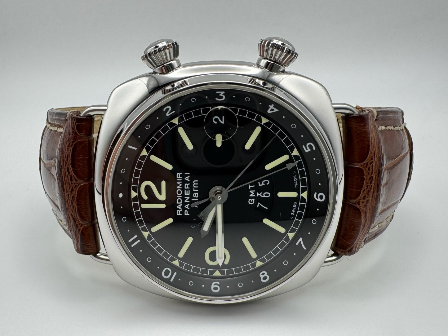 Panerai Radiomir GMT Alarm 42mm Steel 2005 (Papers/Unpolished)