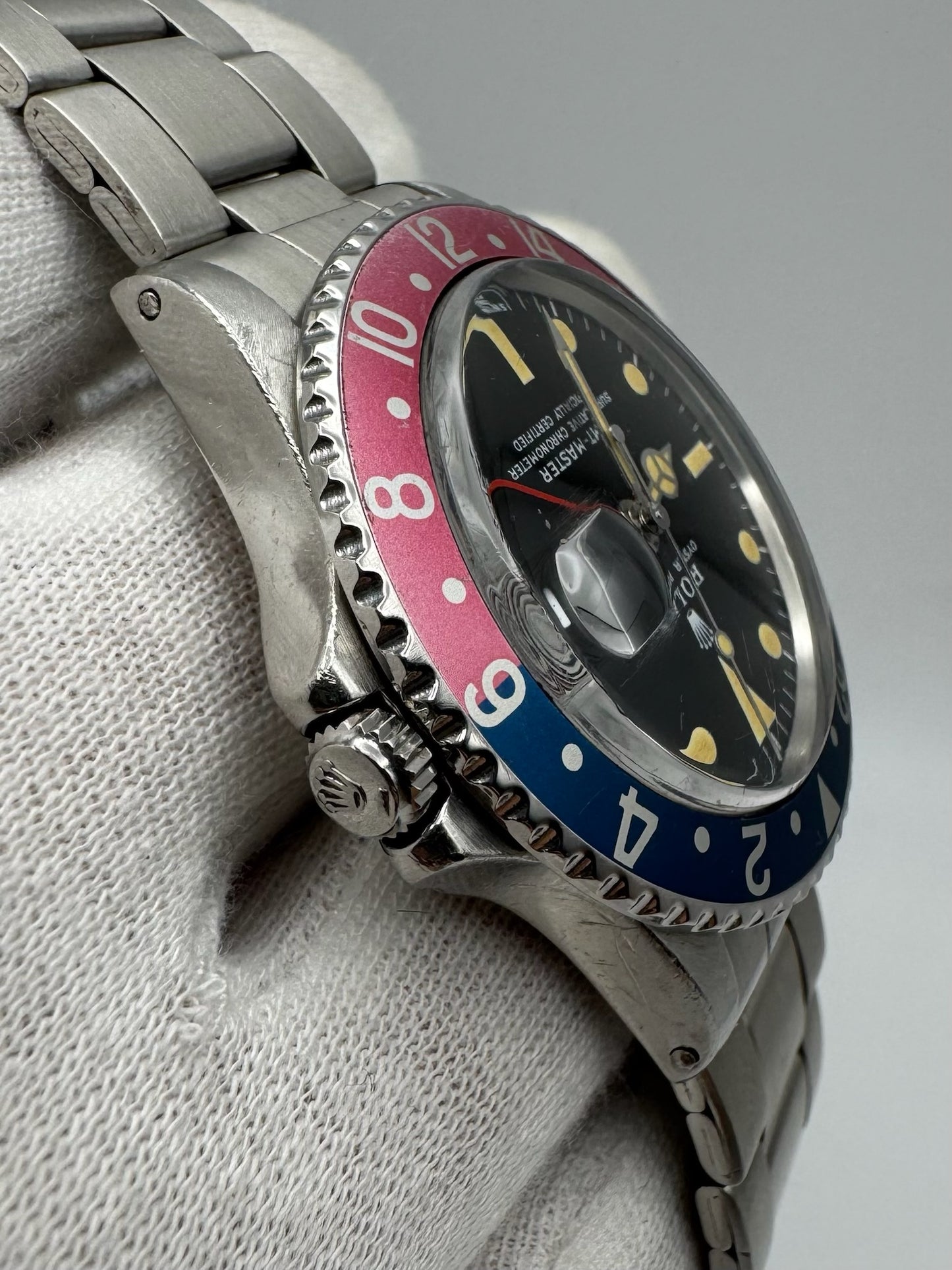 Rolex GMT-Master 1675 MK2 Yellow Patina Faded Red Back Pepsi Bezel 1972 (Unpolished/Serviced)