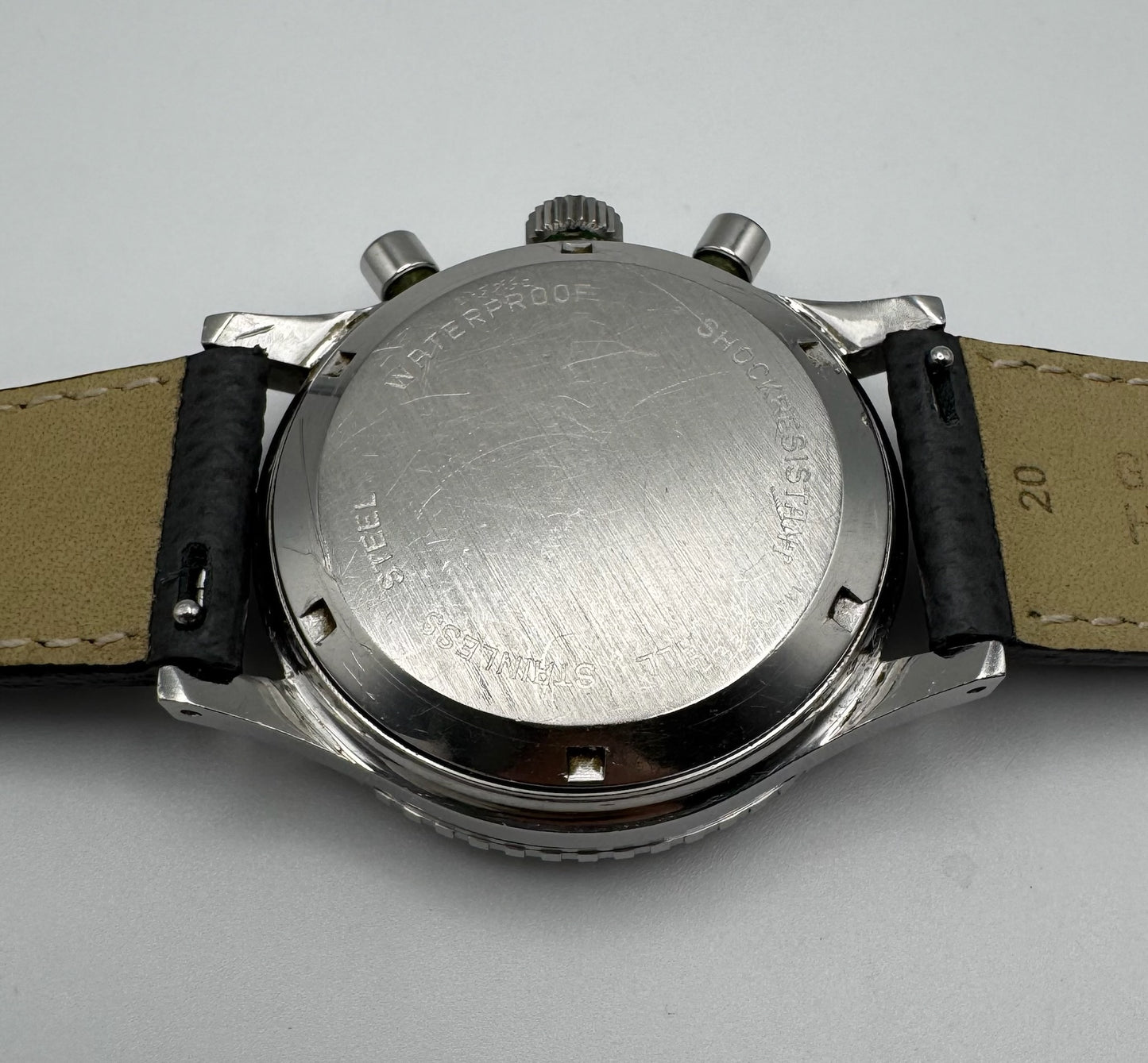 Croton Aviator Sea Diver Chronograph Manual Winding Yellow Patina Broad Arrow Original Owner 1960s (Unpolished)