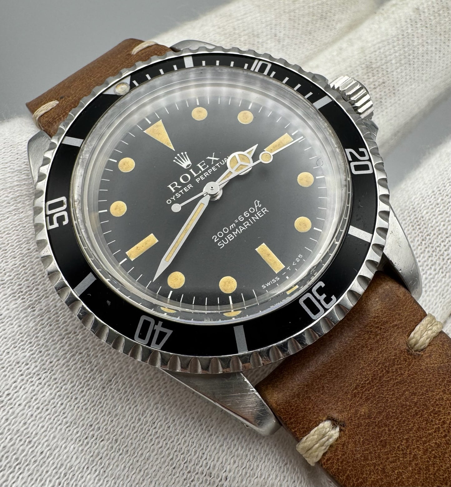Rolex Submariner No Date 5513 Steel “Meters First” Zinc Sulfide Yellow Patina 1965