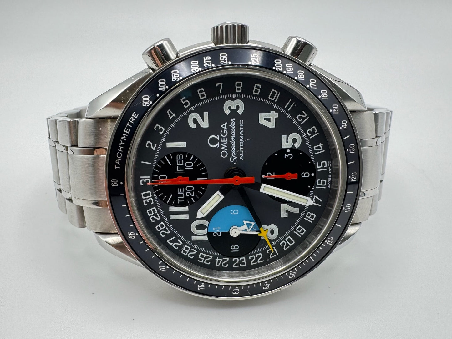 Omega Speedmaster Day Date Reduced Triple Calendar Steel Chronograph Automatic 1990 (Authenticity Certificate)