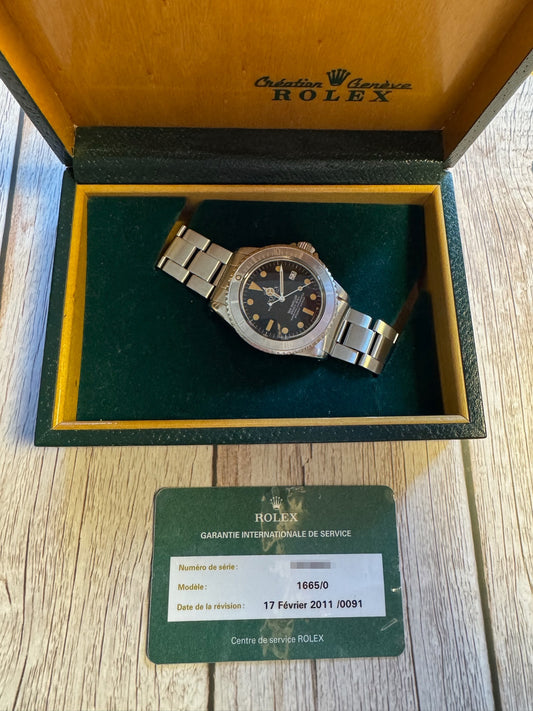 Rolex Sea-Dweller 1665 Pumpkin Patina Ghost Bezel 1972 (Box/Service Papers)