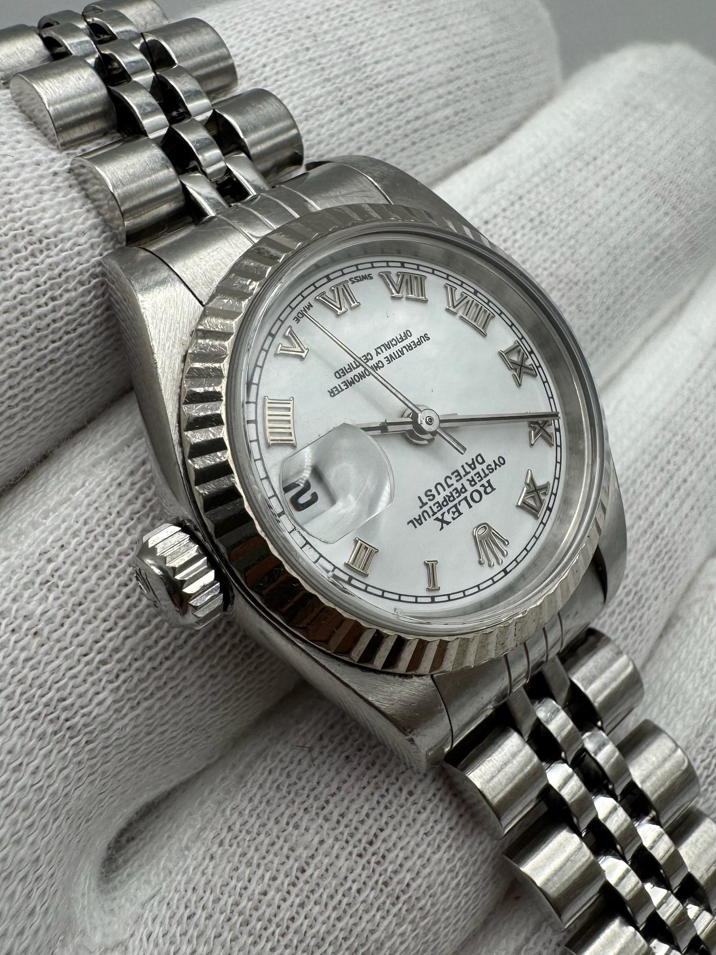 Rolex Lady-Datejust 26 Steel Jubilee White Roman 2001