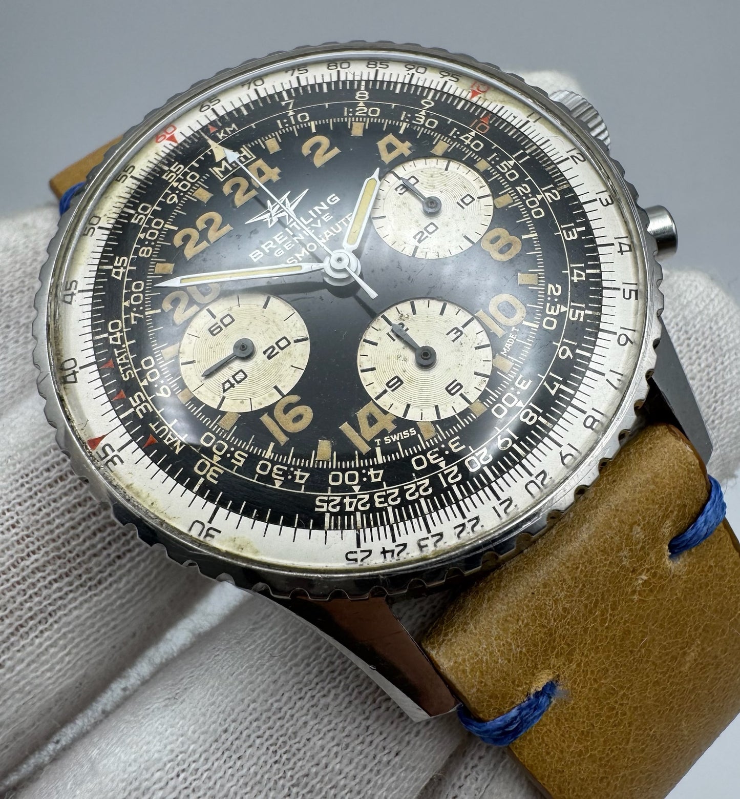Breitling Navitimer Cosmonaute 809 Steel Heavy Patina Jordanian Military Pilot (Unpolished/Serviced)