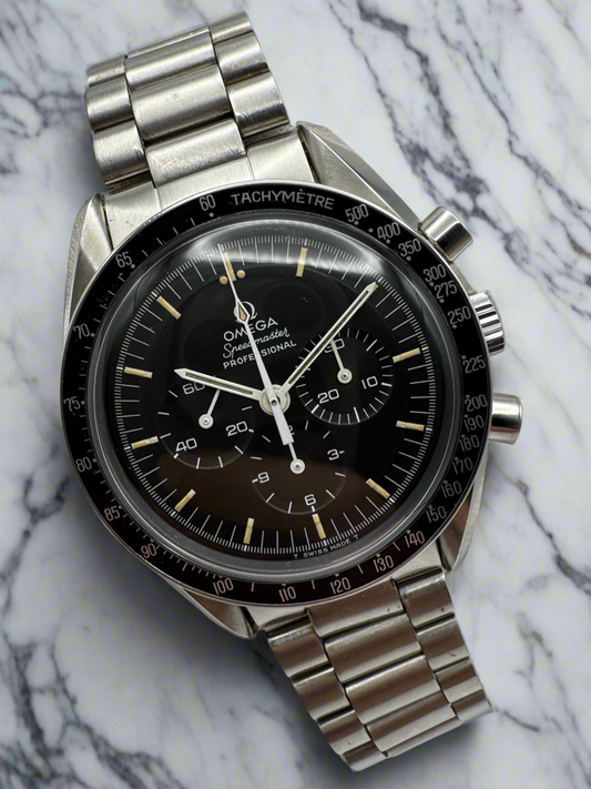 Omega Speedmaster Professional Moonwatch Full Steel Tritium Nice Patina Top Condition 1969