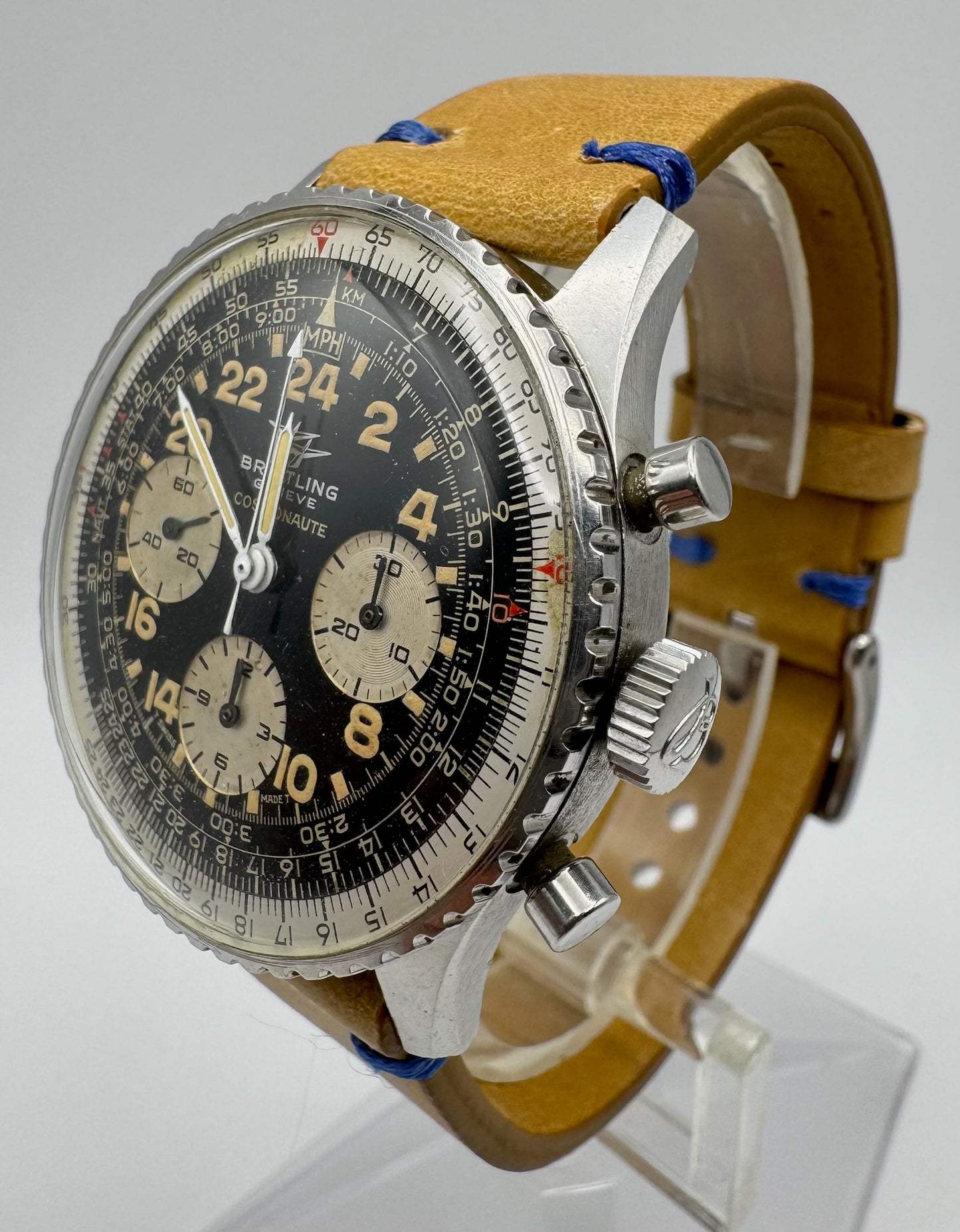 Breitling Navitimer Cosmonaute 809 Steel Heavy Patina Jordanian Military Pilot (Unpolished/Serviced)