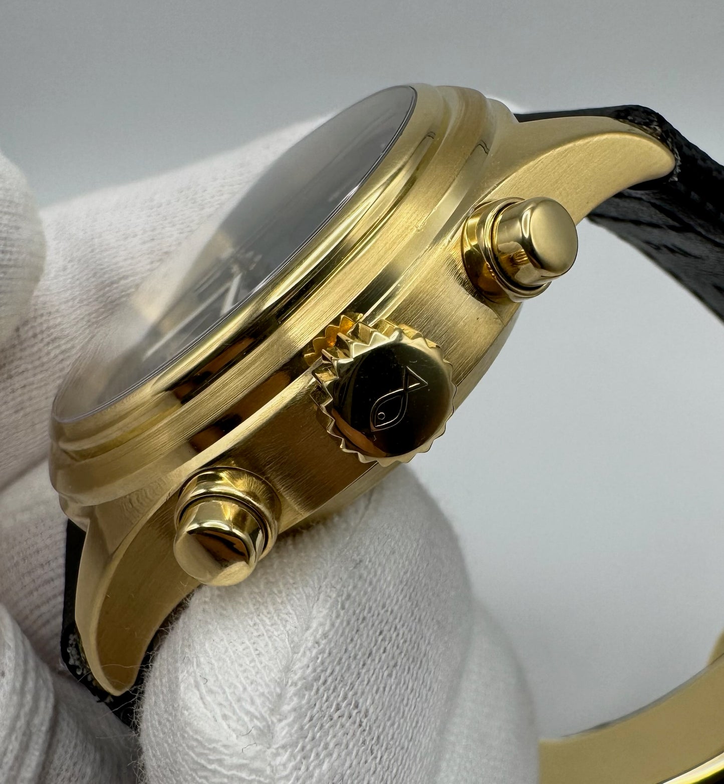 IWC Pilot Double Chronograph Doppelchronograph Pilot Yellow Gold Black Dial 1999 (Full-Set)