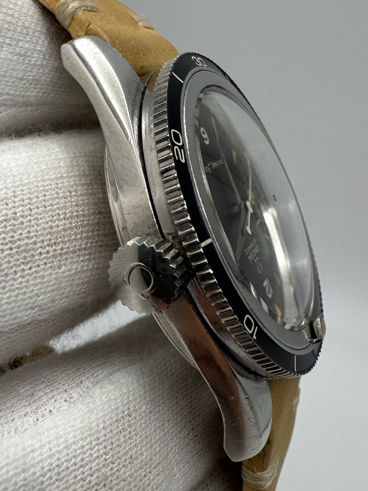 Omega Seamaster 300 Steel Pumpkin Patina Lollipop Hand 1958 (Unpolished/Serviced)