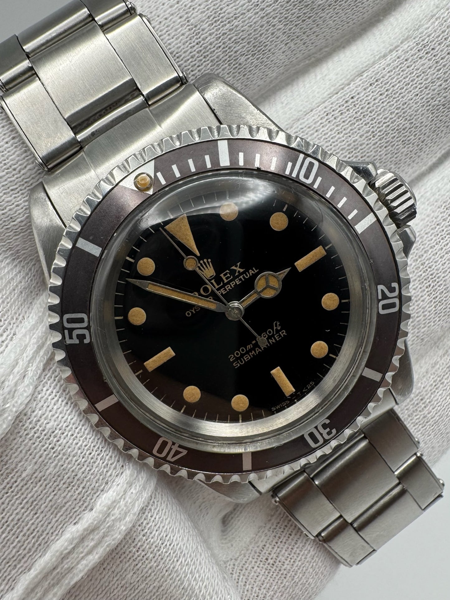 Rolex Submariner 5513 Glossy Gilt Zinc Sulfide Tropical Long 5 Insert 1966 (Full-Set)