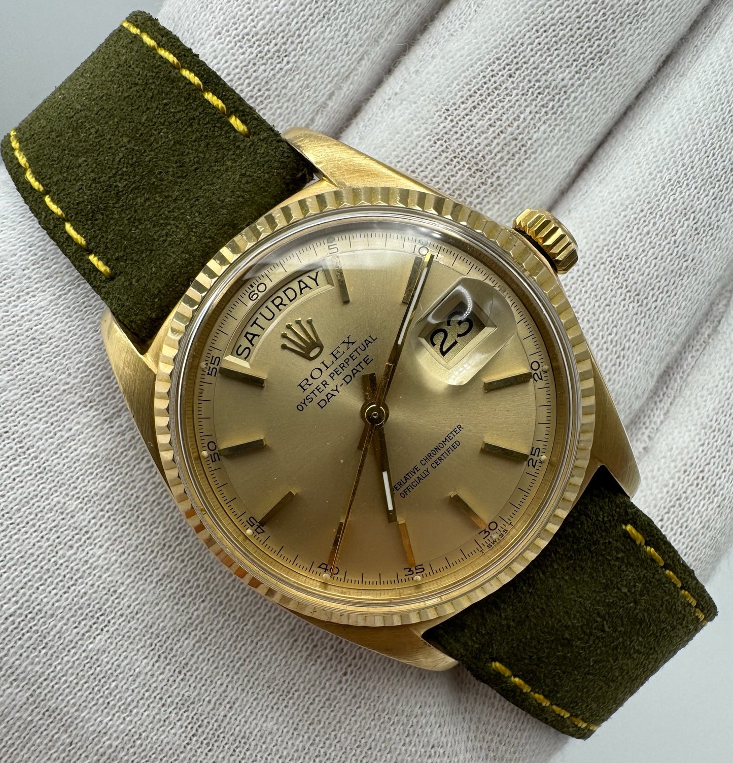 Rolex Day-Date 36 Yellow Gold with Champagne Index 1970