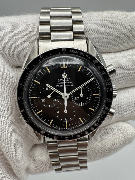 Omega Speedmaster Professional Moonwatch Full Steel Tritium Nice Patina Top Condition 1969