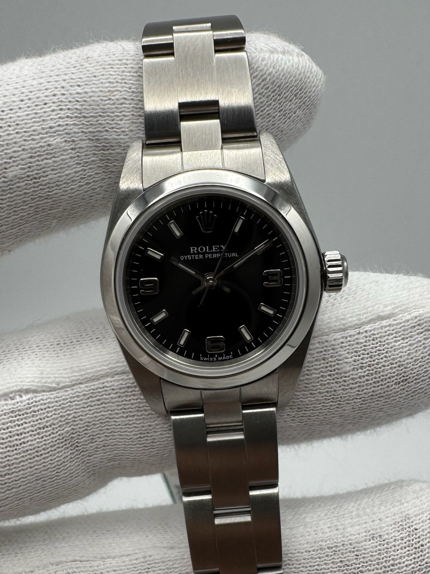 Rolex Oyster Perpetual Lady 24 Full Steel Oyster Black Dial (Mint/Unpolished)