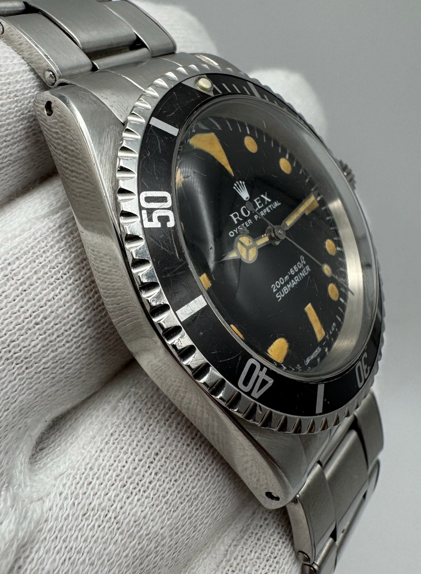Rolex Submariner No Date 5513 “Meters First” Zinc Sulfide Pumpkin Patina Riveted Bracelet Long 5 Insert 1967 (Full-Set)