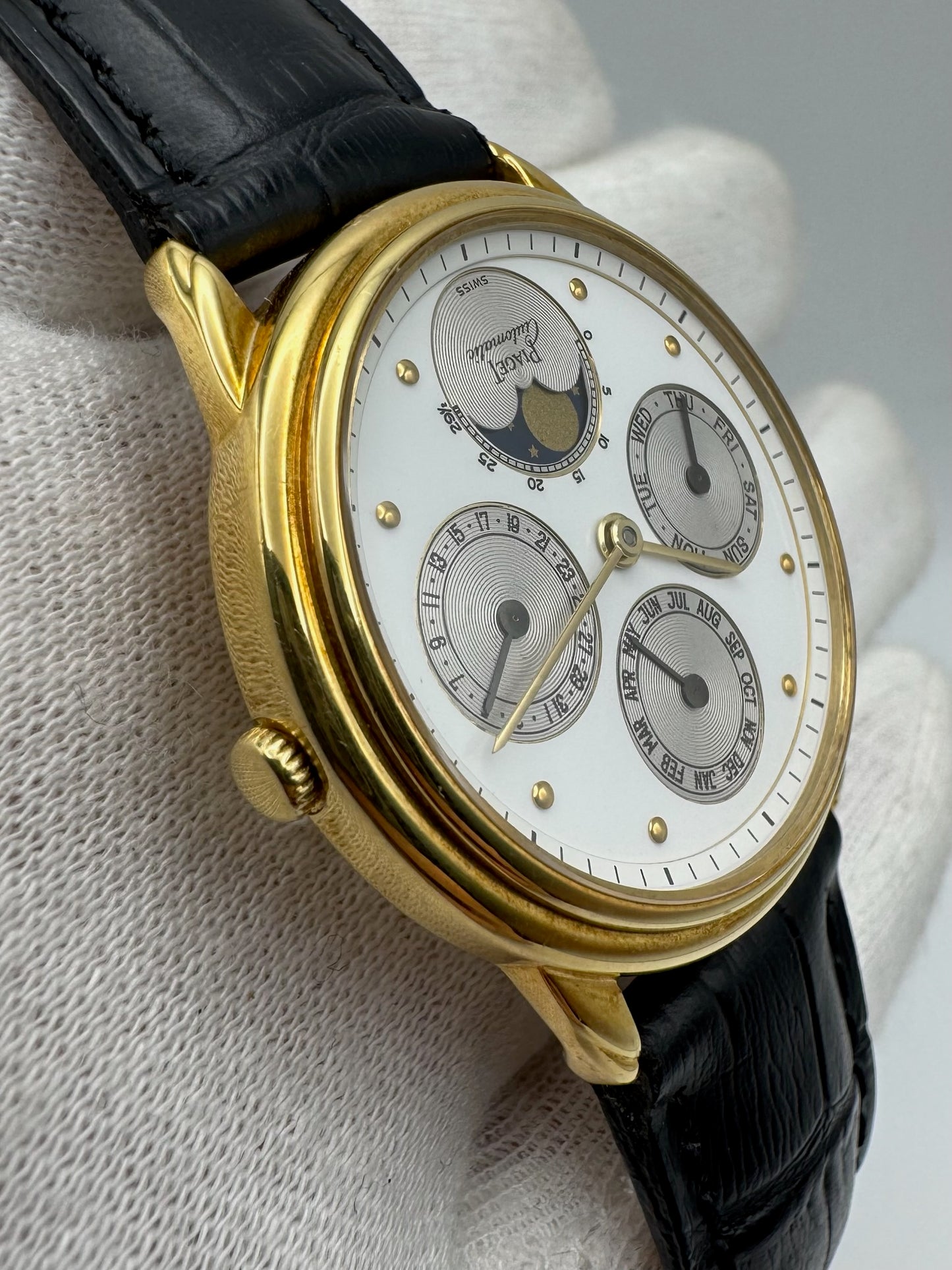 Piaget Annual Calendar Yellow Gold Rare Nipple Dial (Unpolished/Serviced)
