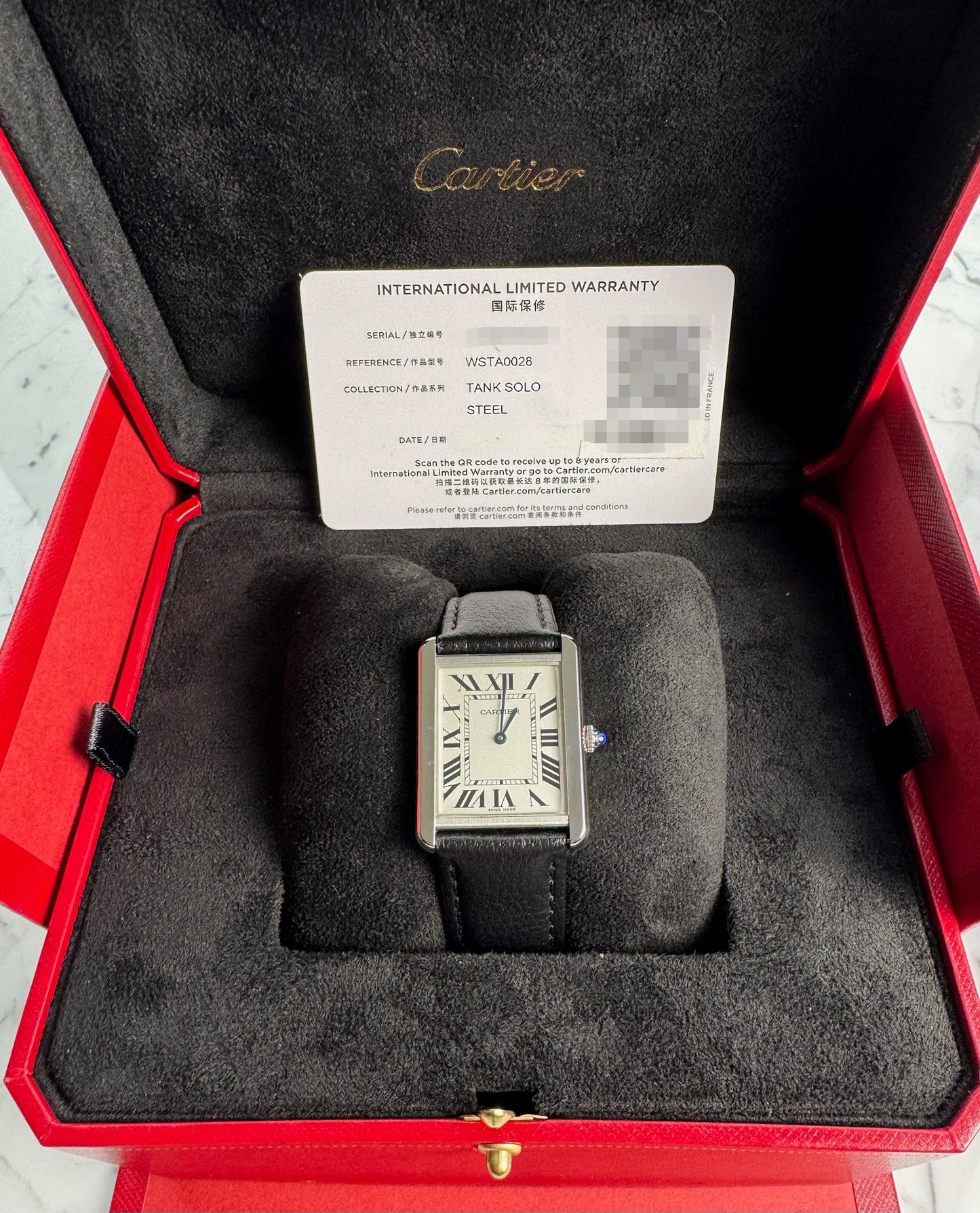 Cartier Tank Solo Steel Large Size Quartz Silver Dial (Full-Set/Unworn)