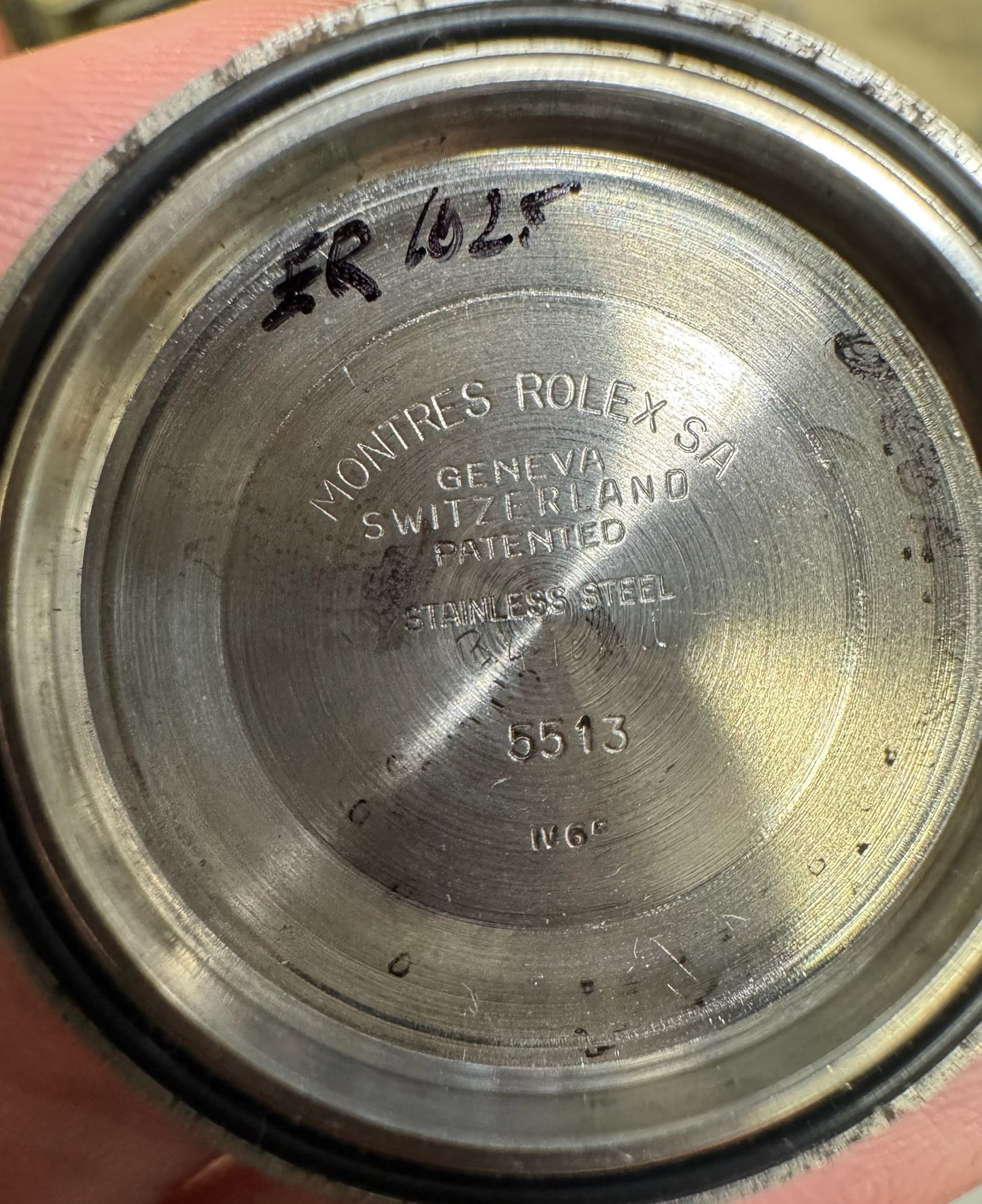 Rolex Submariner No Date 5513 “Feet First” Head Heavy Patina Maxi Dial Blue Insert 1965 (Serviced)