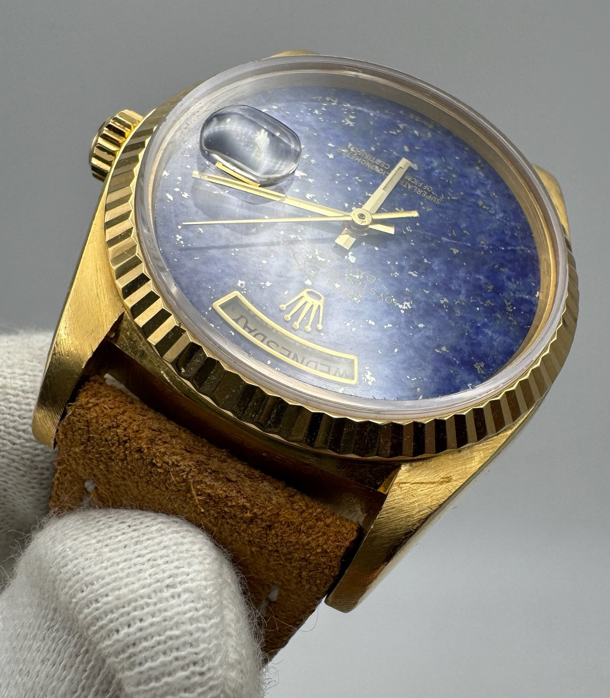 Rolex Day-Date 36 Yellow Gold Real Lapis Lazuli Aftermarket Dial 1979 (Serviced)
