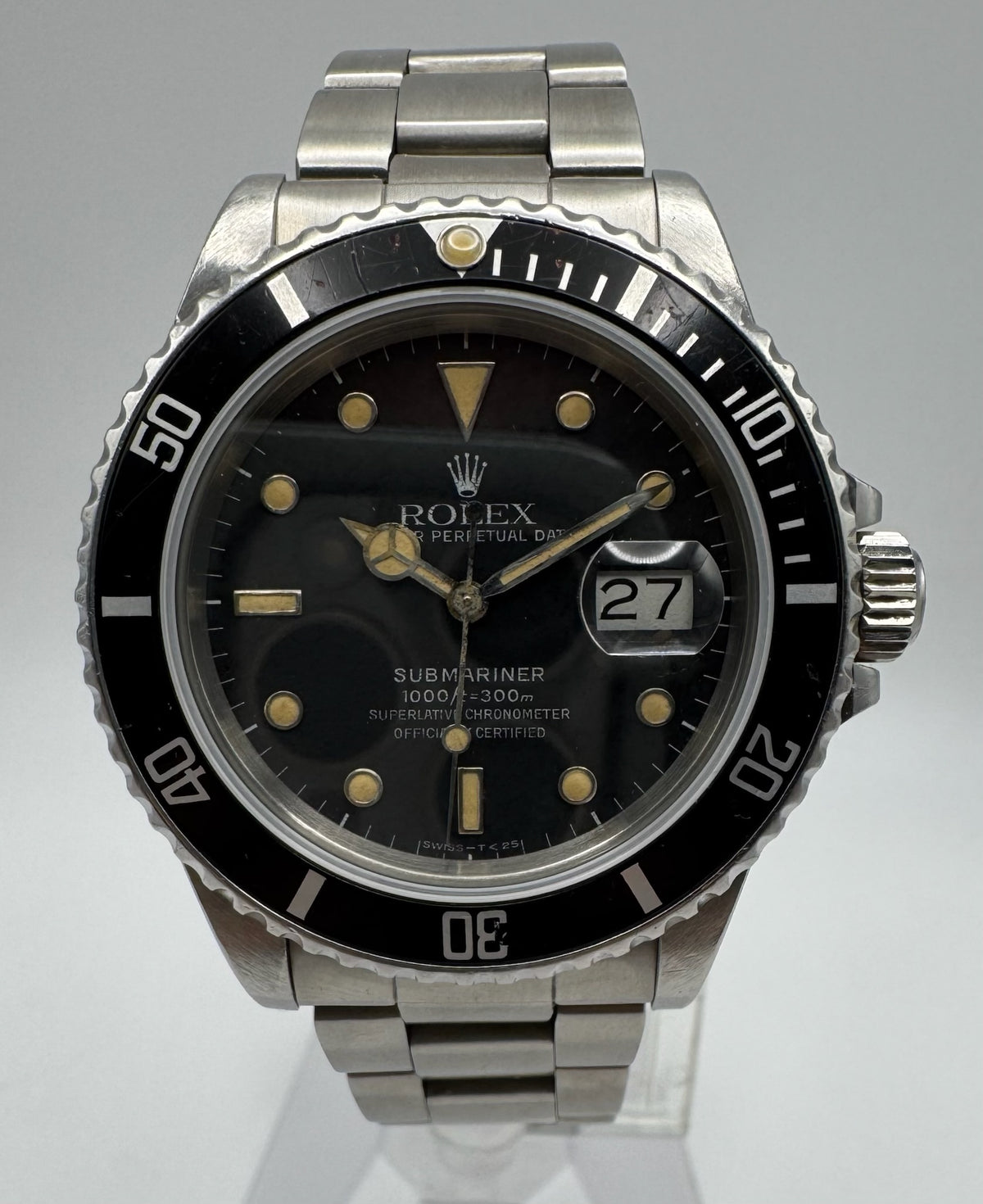 Rolex Submariner Date 16800 Ghost/Grey Dial Yellow Patina 1986 (Unpolished/Serviced)