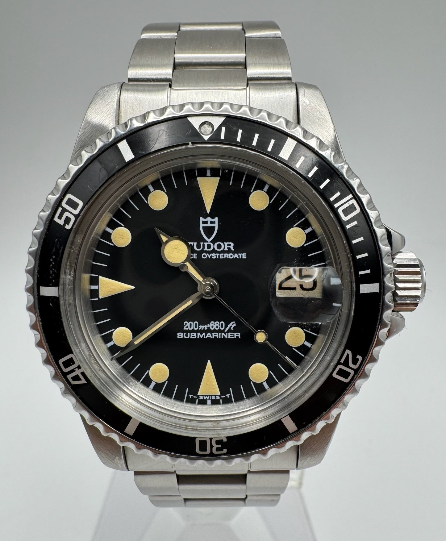 Tudor Submariner 76100 Full Steel Yellow Patina Lollipop Hands