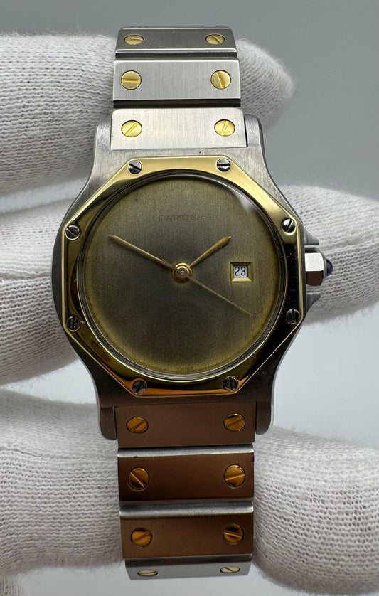 Cartier Santos Octagon Automatic Two-Tone Large Model Ghost/Grey Dial 1990 (Serviced)