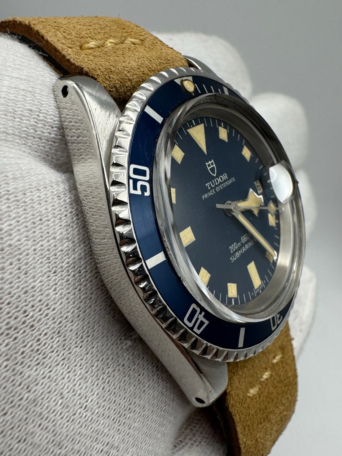 Tudor Submariner Snowflake Meters First Heavy Patina Blue Dial 1968 (Serviced/Papers)