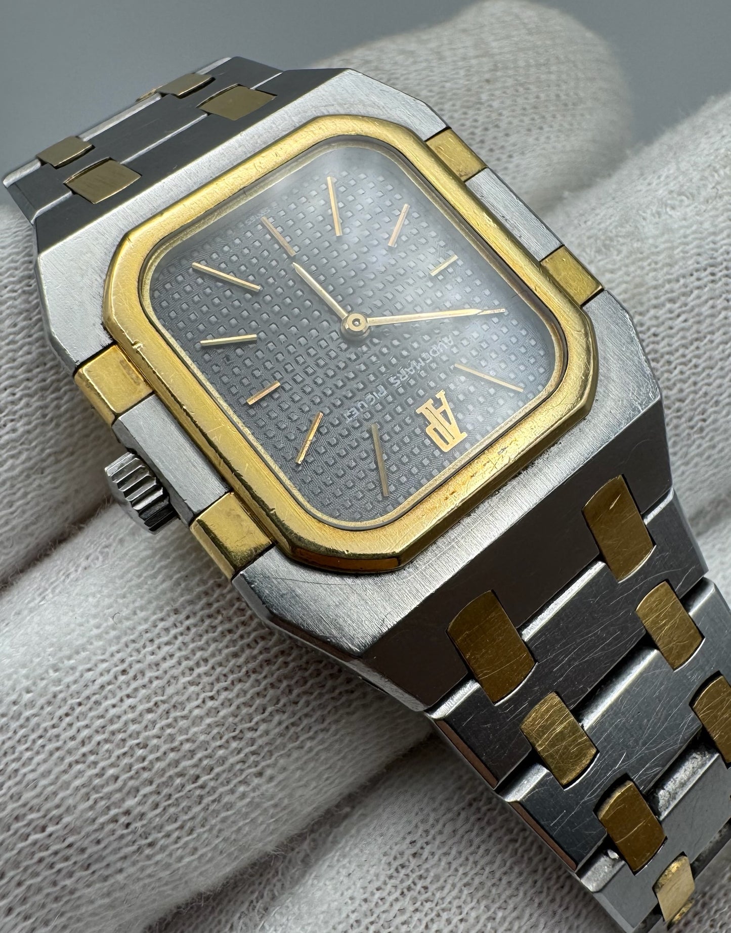 Audemars Piguet Royal Oak Lady Rectangular Lady Quartz 2 Tone Grey Dial Original Owner (Unpolished)