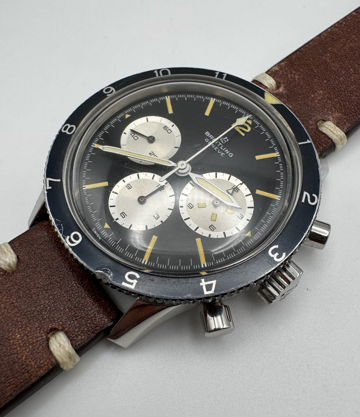 Breitling Co-Pilot Steel 42 Chronograph Yellow Patina (Serviced)