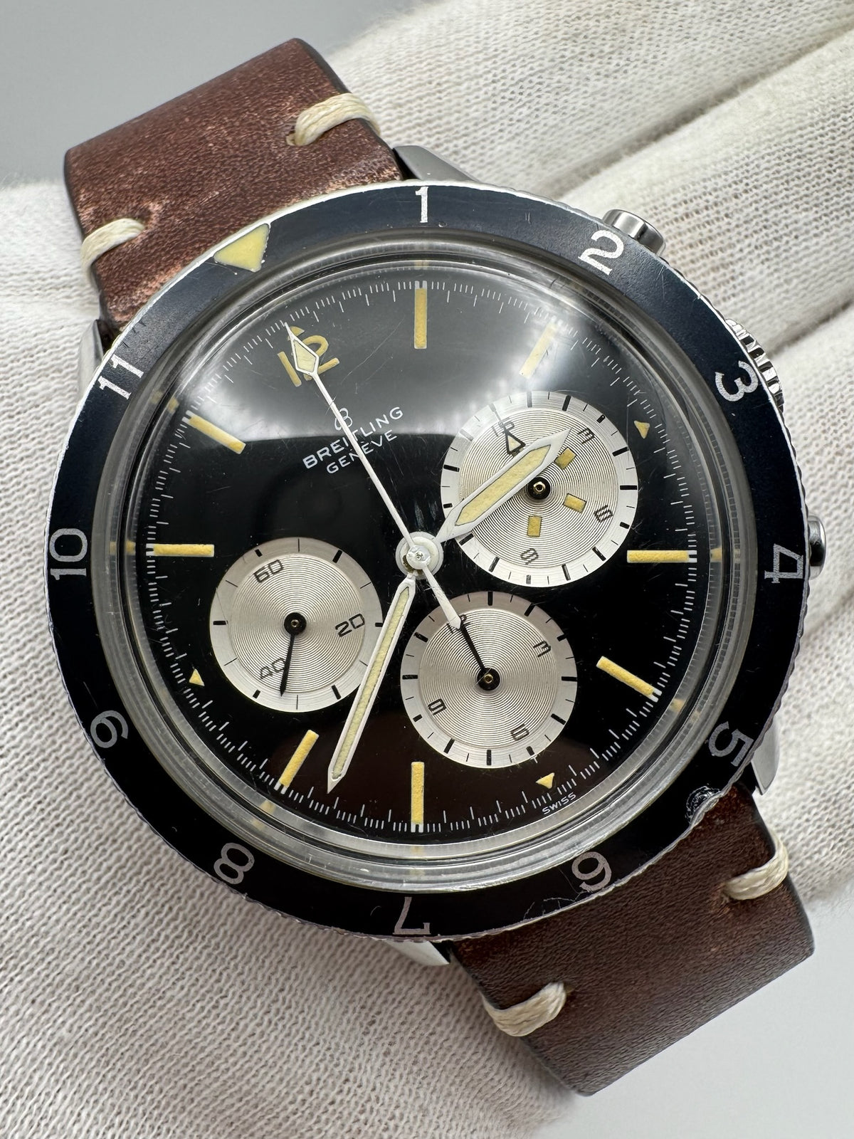 Breitling Co-Pilot Steel 42 Chronograph Yellow Patina (Serviced)
