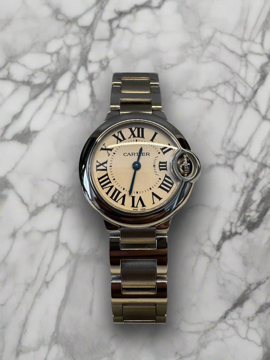 Cartier Ballon Bleu 28 Lady Quartz Full Steel 2009 (Full-Set/Mint)