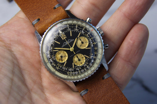 Breitling Navitimer 806 AOPA Chronograph Steel Heavy Patina Gilt Dial (Unpolished/Serviced)