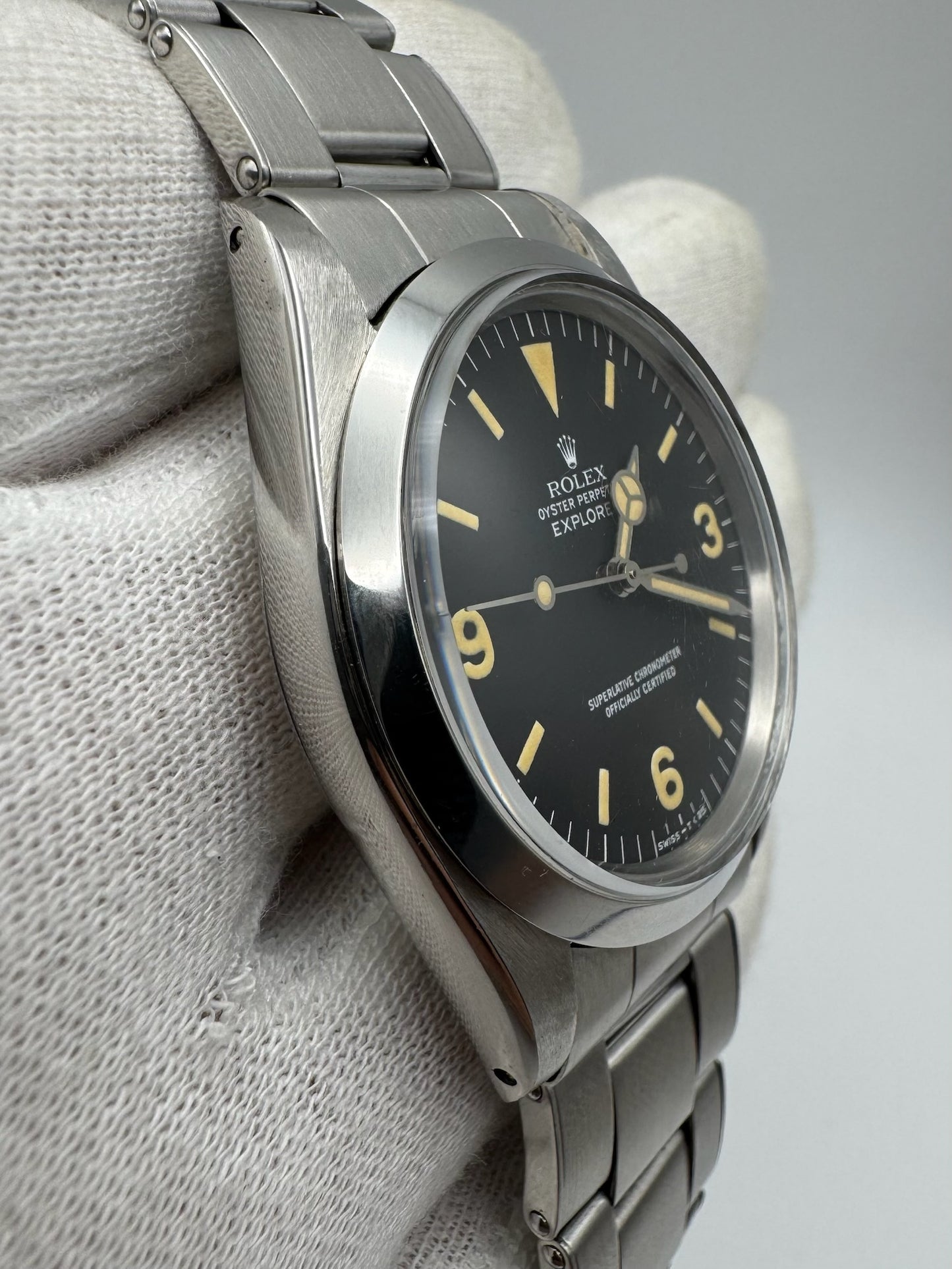 Rolex Explorer 1016 Full Steel Riveted Bracelet Heavy Patina 1965 (Serviced)