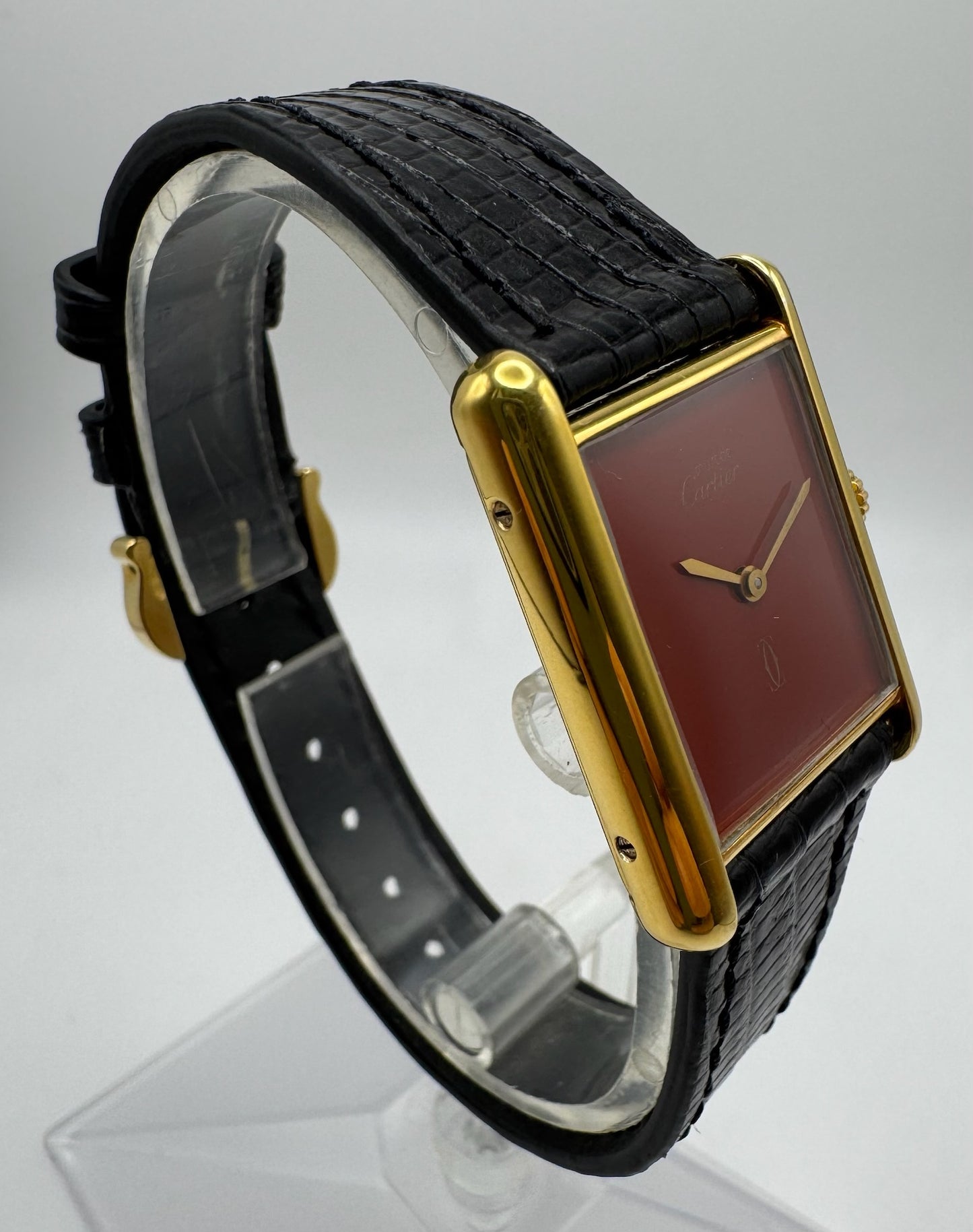 Cartier Tank Vermeil Manual with Rare Burgundy Dial (Serviced)