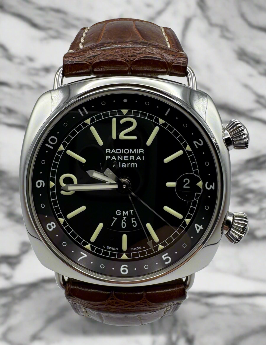 Panerai Radiomir GMT Alarm 42mm Steel 2005 (Papers/Unpolished)