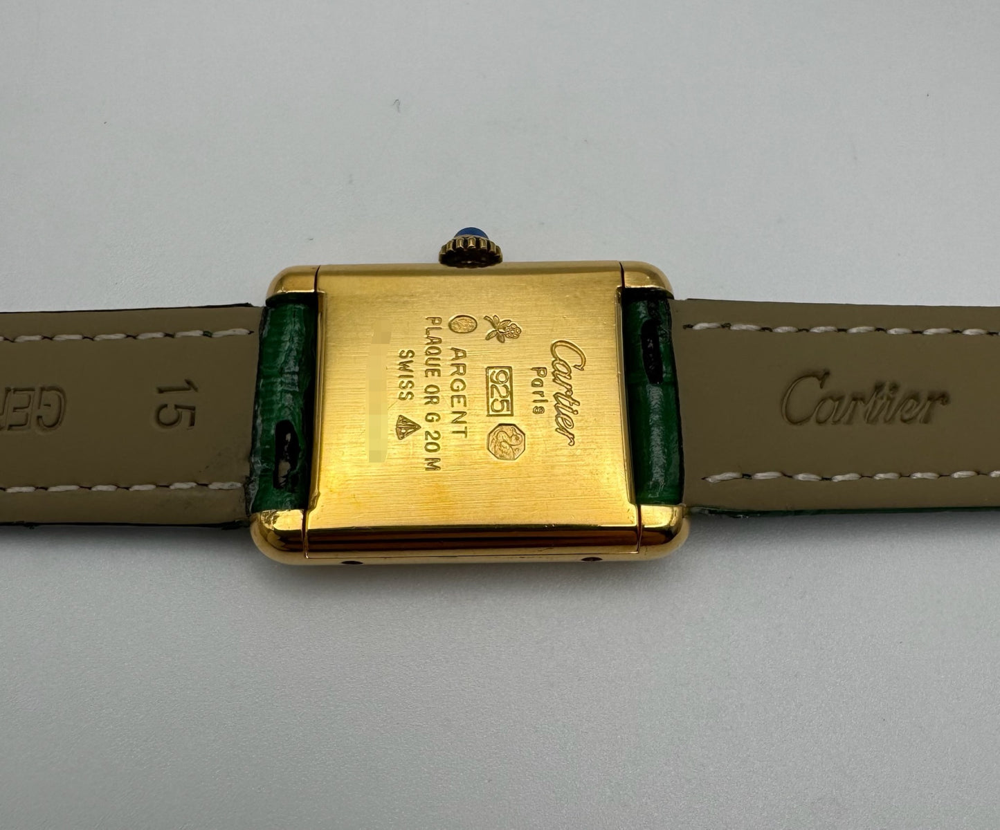 Cartier Tank Vermeil Gold Plated Manual Winding Lemon Dial