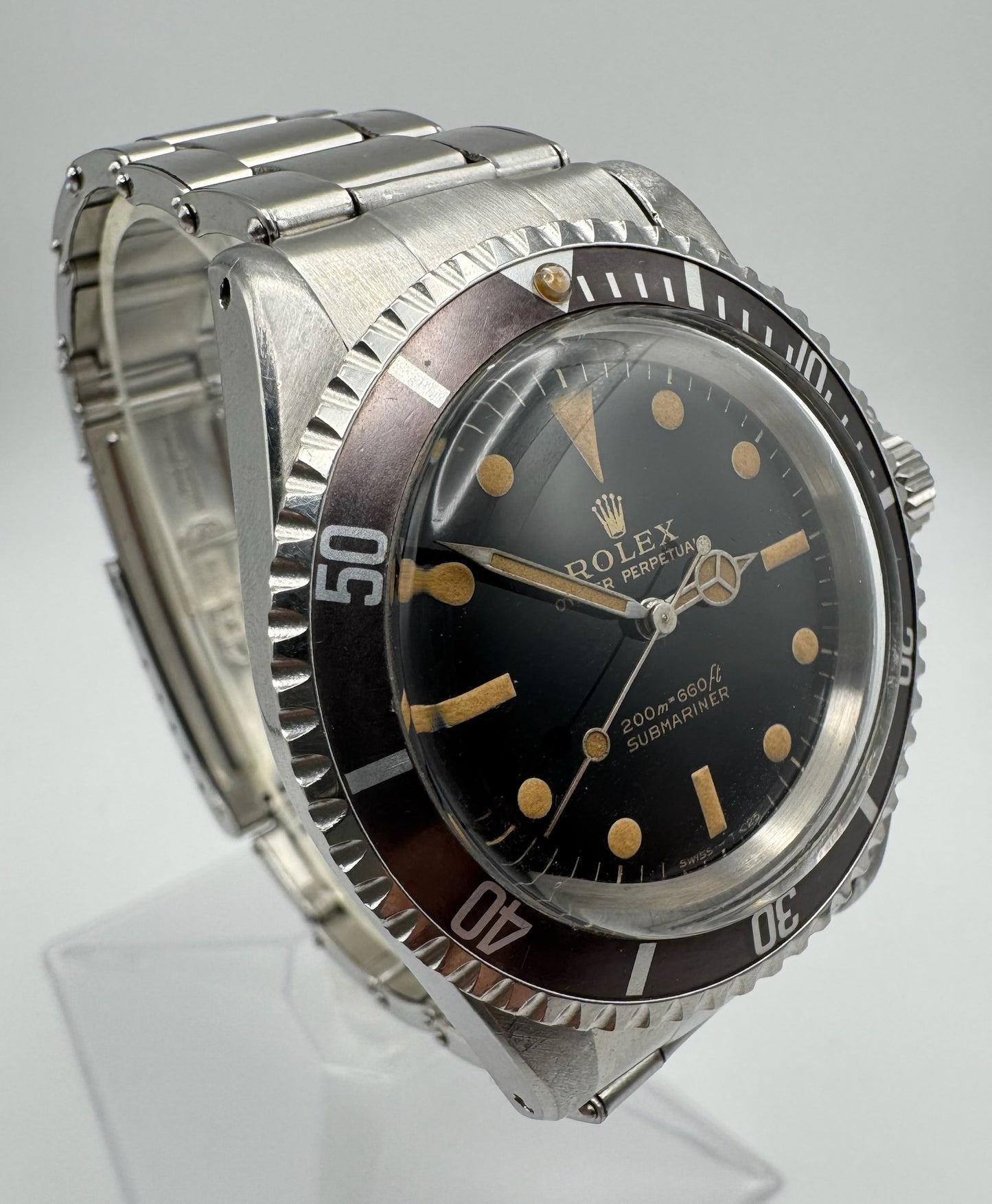 Rolex Submariner 5513 Glossy Gilt Zinc Sulfide Tropical Long 5 Insert 1966 (Full-Set)
