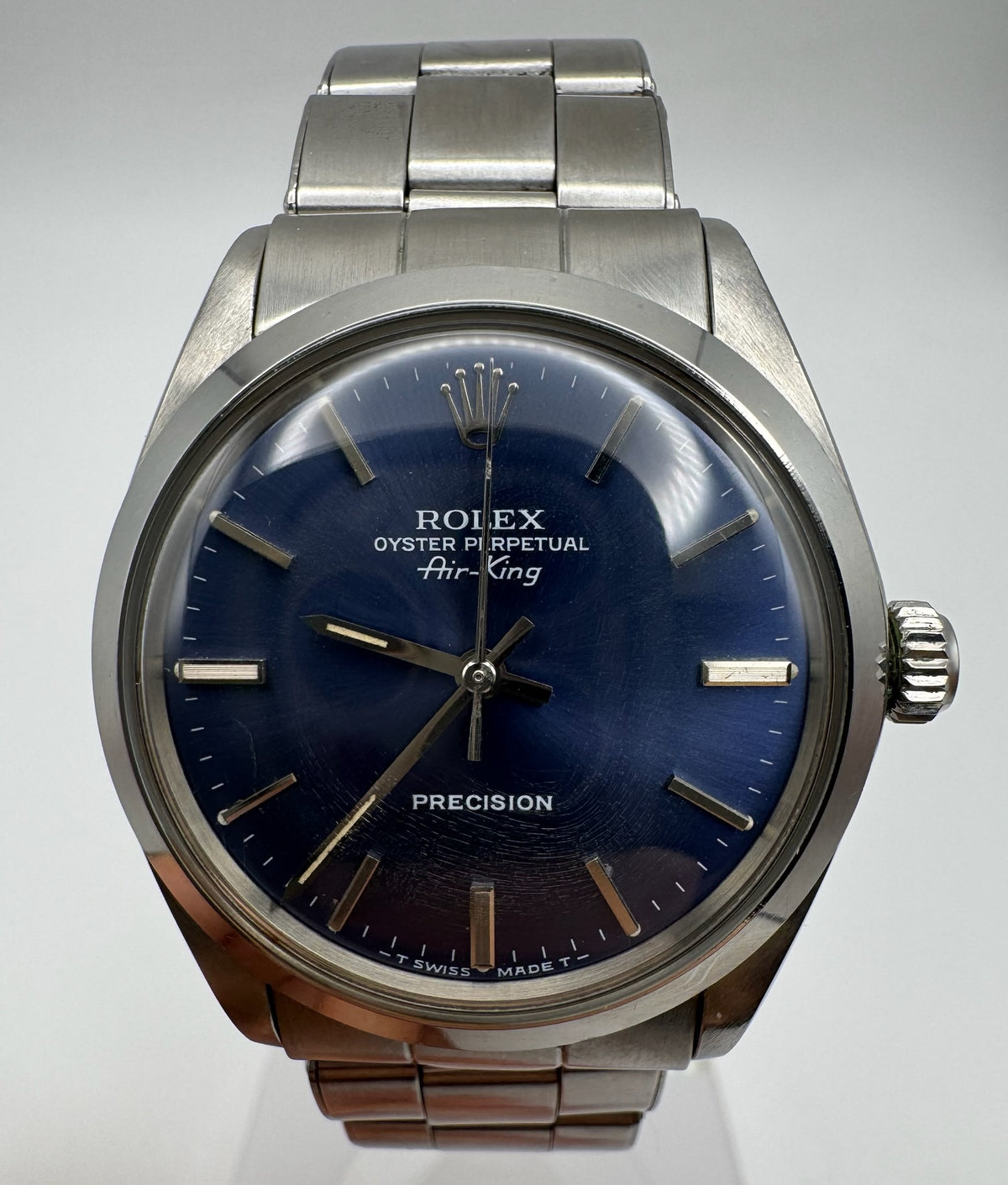 Rolex Air King Full Steel Oyster Riveted Bracelet Blue Dial 1972
