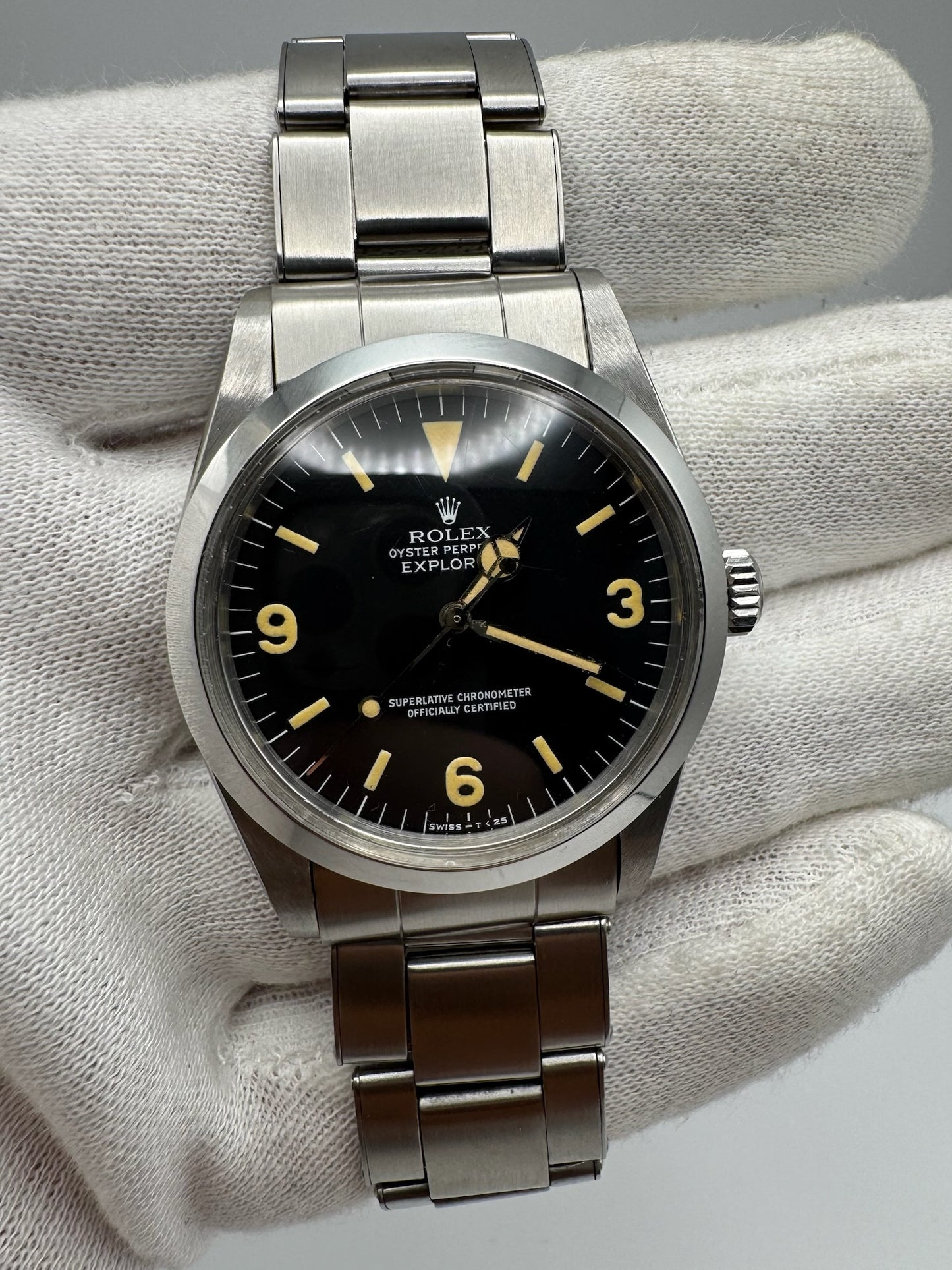 Rolex Explorer 1016 Full Steel Riveted Bracelet Heavy Patina 1965 (Serviced)