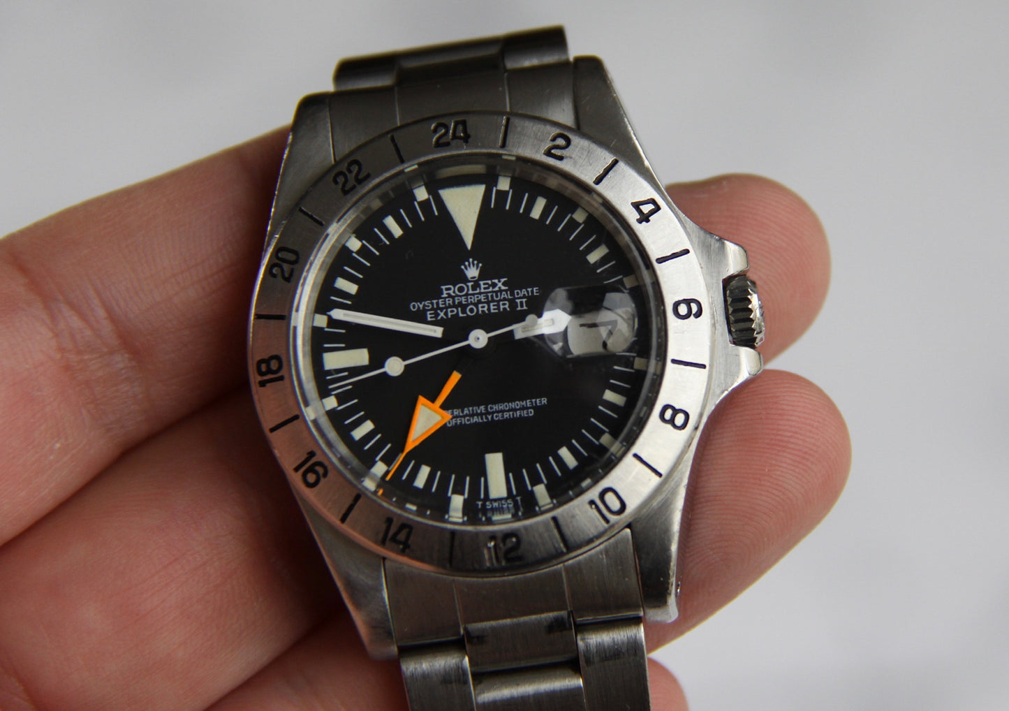 Rolex Explorer II 1655 Steve McQueen Full Steel Yellow Patina MK2 1973 (Full-Set)