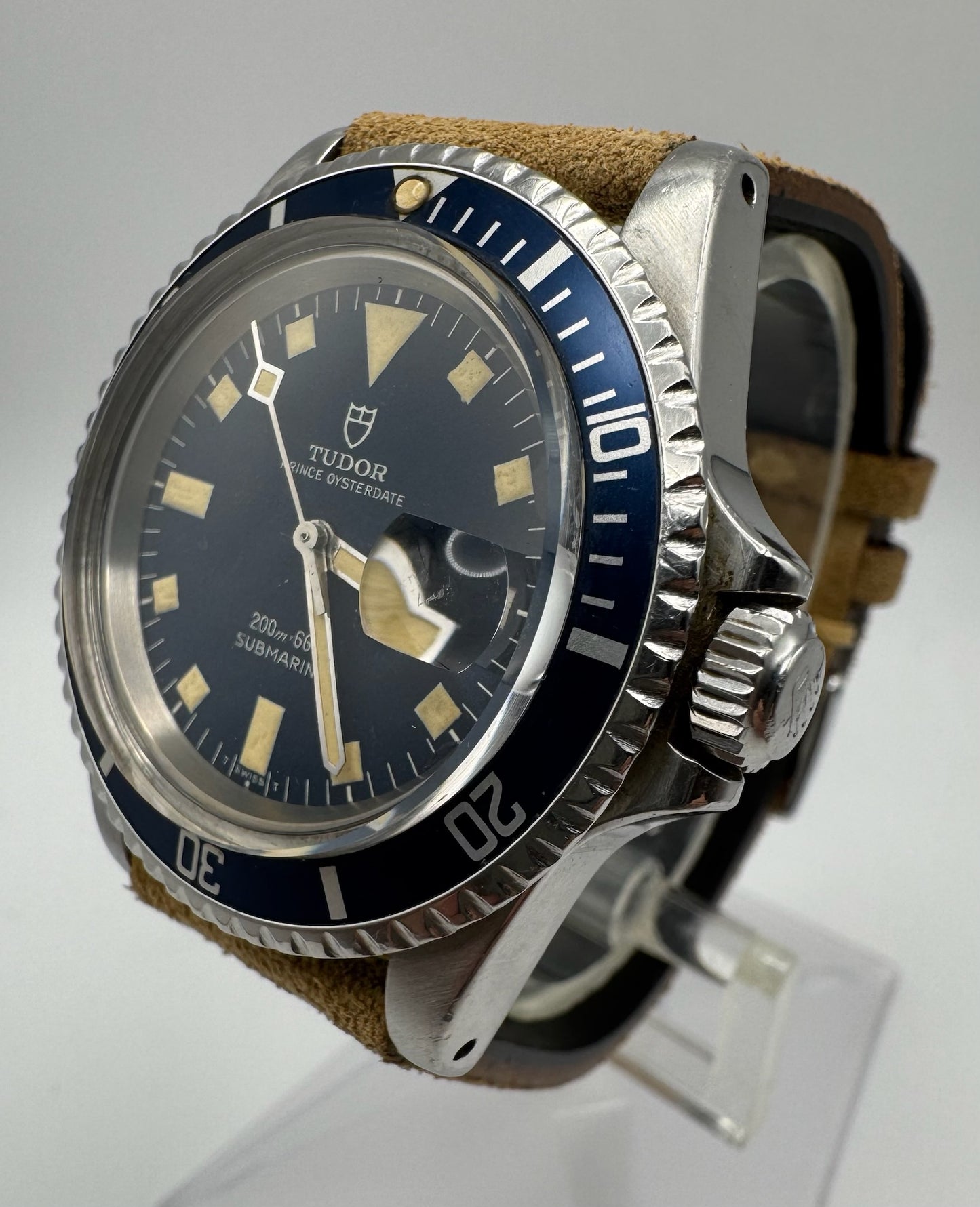 Tudor Submariner Snowflake Meters First Heavy Patina Blue Dial 1968 (Serviced/Papers)
