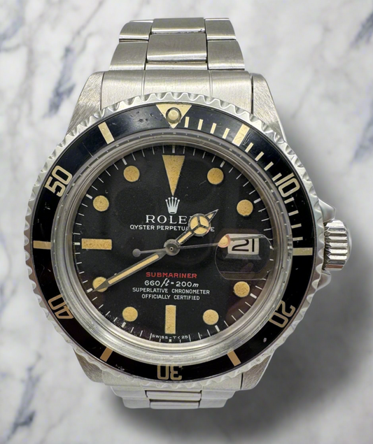 Rolex Submariner Date 1680 Red MK IV Yellow Patina 1969 (Serviced)