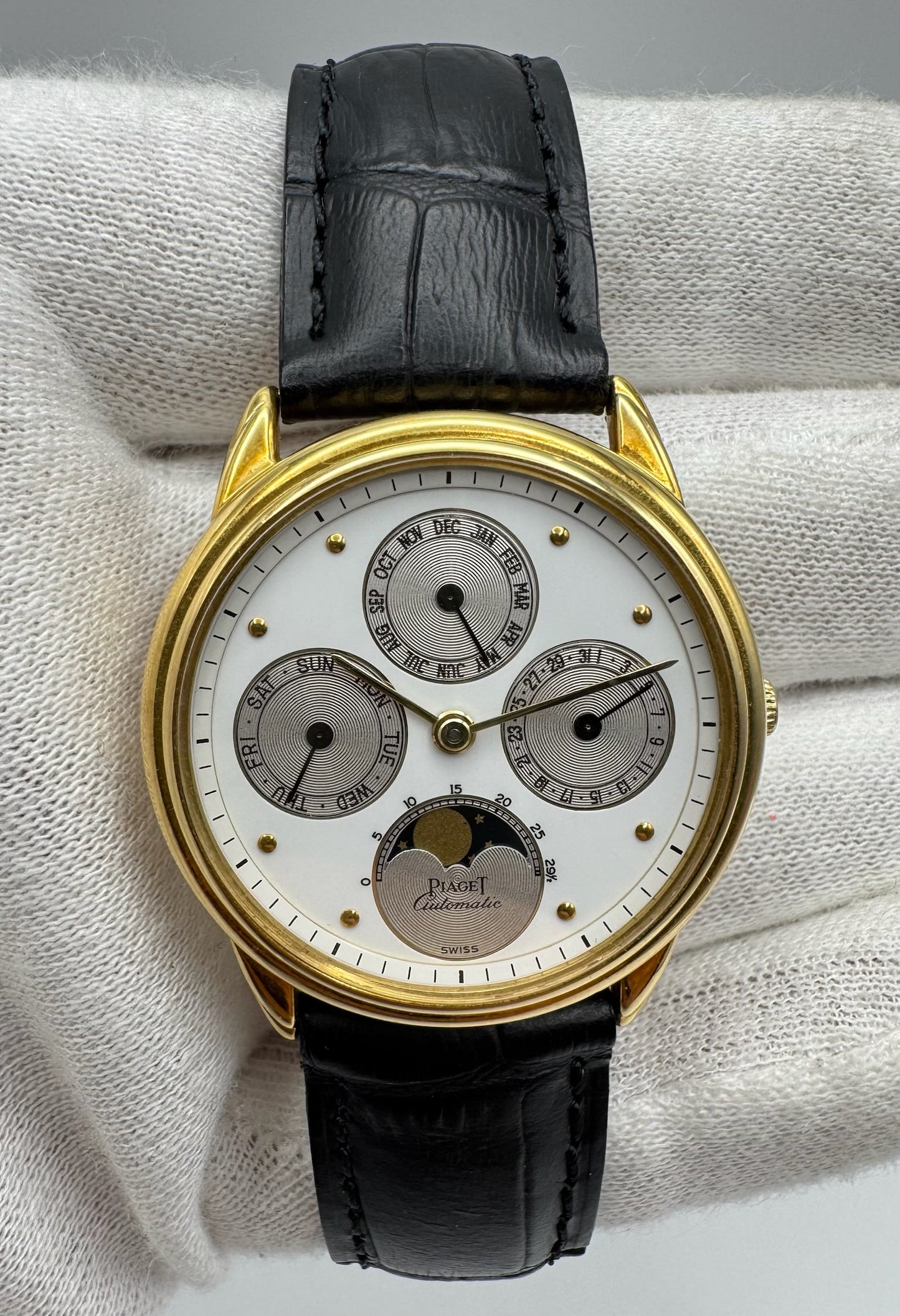 Piaget Annual Calendar Yellow Gold Rare Nipple Dial (Unpolished/Serviced)