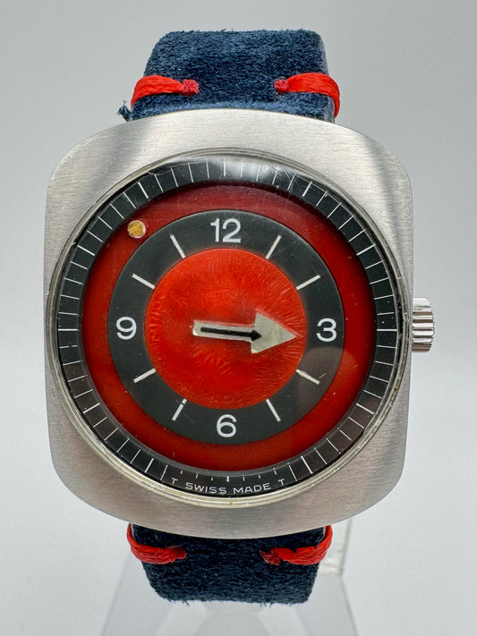 Longines Comet Steel Manual Winding Red Dial (Serviced)