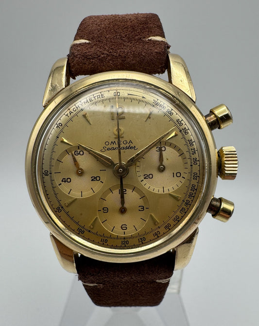 Omega Seamaster Chronograph 1950’s Gold Cap Manual Winding Cal. 321 (Unpolished/Serviced)
